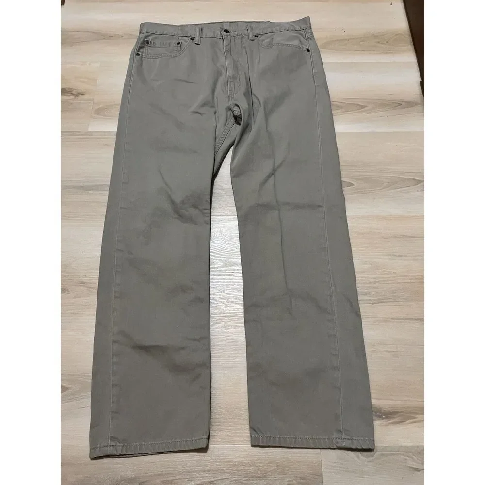 Levi's 505 Khaki Tan Jeans Men's Size Actual‎ 38x30 Cotton Denim Pants